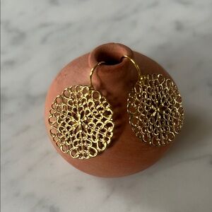 Brass stamp statement earrings